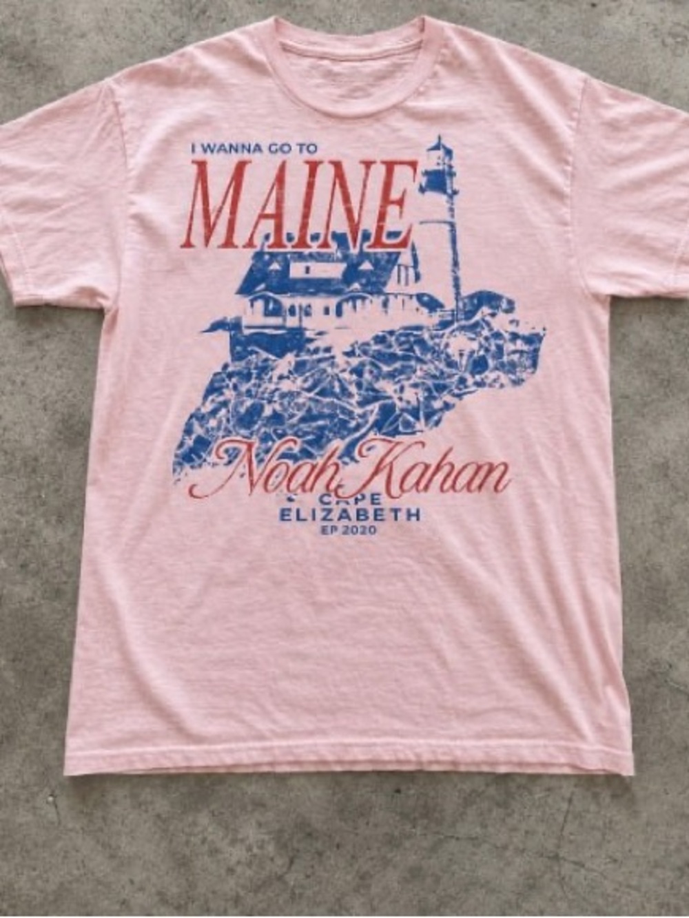 Noah Kahan Cape Elizabeth Graphic Pink T Shirt